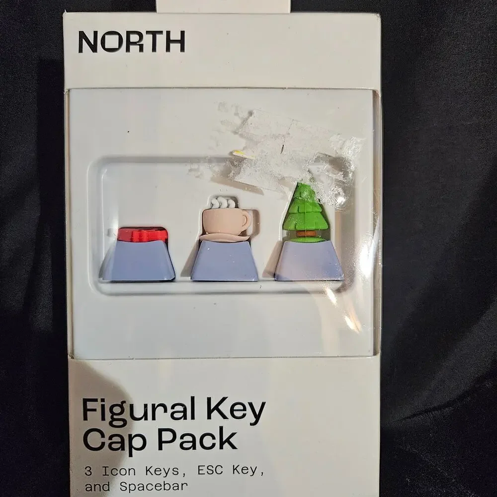 Christmas Coffee Tree Figural key cap pack 3 Icon keys, ESC key, and spacebar